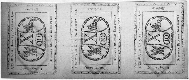 3 x 10 groszy 13.08.1794, Pick A9, trzy banknoty