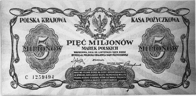 5.000.000 marek polskich 20.11.1923, Pick 38, Pa