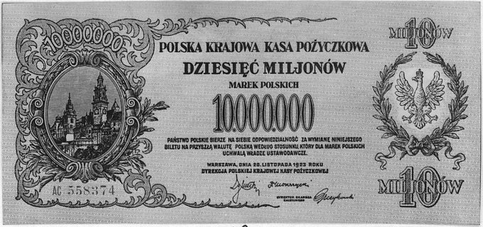 10.000.000 marek polskich 20.11.1923, Pick 39, Parchimowicz 23b.II