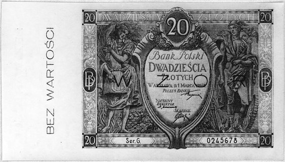 20 złotych 1.03.1926, Pick 65, Parchimowicz 32a.