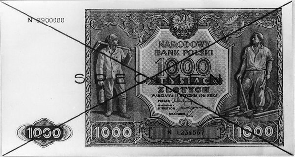 1000 złotych 1945, Ser.N 8900000 i N 1234567, po