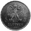 5 złotych 1928, Bruksela (bez znaku mennicy), na