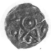 denar jednostronny; Gwiazda, w środku kółko i kr