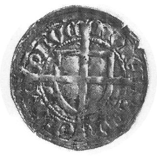Michał Kuchmeister von Sternberg 1414-1422, szeląg, Aw: Tarcza Wielkiego Mistrza z długim krzyżem, Rw: Tarczakrzyżacka z długim krzyżem, Vossberg 790
