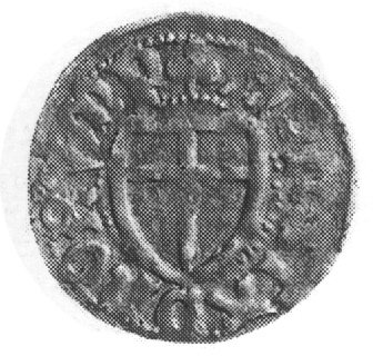 Jan von Tiefen, szeląg, Aw: Tarcza Wielkiego Mistrza, Rw: Tarcza krzyżacka, Vossberg 1074