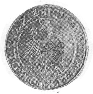 grosz 1535, Wilno, Aw: Orzeł i napis, Rw: Pogoń 