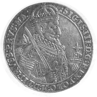 talar 1627, Bydgoszcz, Aw: Popiersie w zbroi i w koronie i napis, Rw: Wielopolowa tarcza herbowa i napis, Gum.1214,Dav.4316