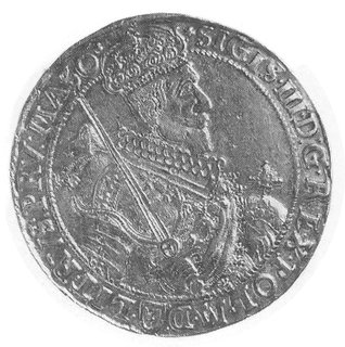 talar 1630, Bydgoszcz, Aw: Popiersie i napis, Rw: Wielopolowa tarcza herbowa i napis, Gum.1219, Dav.4315
