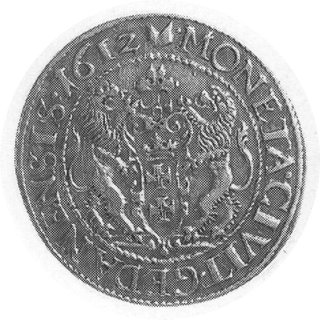 ort 1612, Gdańsk, Aw: Popiersie w koronie i napis, Rw: Herb Gdańska i napis, Gum.1382, Kurp.2236 R2