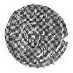 denar 1622, Kraków, Aw: Monogram, Rw: Tarcze herbowe, Gum. 1493, Kurp. 1857 R5, moneta bardzo rzadka w tymstanie zachowania