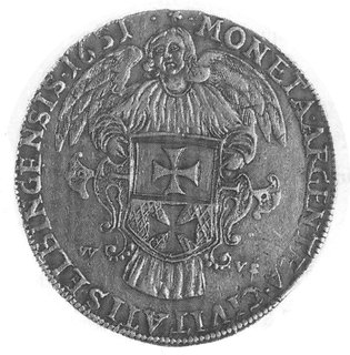 talar 1651, Elbląg, Aw: Popiersie w koronie i na