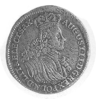 szóstak 1702, Lipsk, Aw: Popiersie w koronie i napis, Rw: Tarcze herbowe i napis, Gum.2055, Merseb. 1652