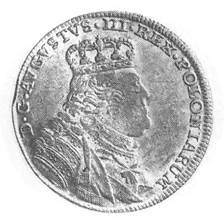 ort 1754, Lipsk, Aw: Popiersie i napis, Rw: Wielopolowa tarcza herbowa i napis, Gum.2158, Merseb. 1781