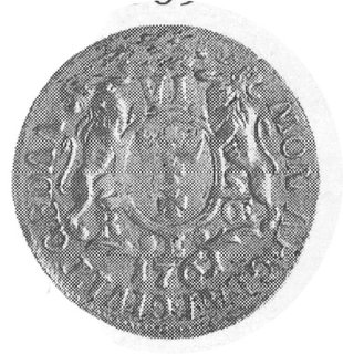 szóstak 1761, Gdańsk, Aw: Popiersie w koronie i napis, Rw: Herb Gdańska i napis, Gum.2214, Merseb.1799