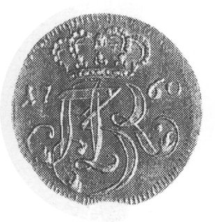 trojak 1760, Gdańsk, Aw: Monogram, Rw: Herb Gdań