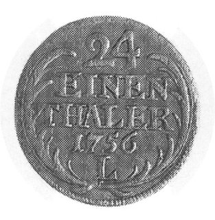 1/24 talara 1756, Lipsk, Aw: Wielopolowa tarcza herbowa, Rw: Napis w wieńcu, Gum.2269, Merseb. 1768