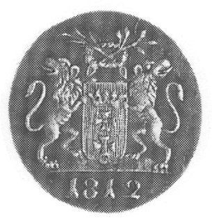 grosz 1812, Gdańsk, Aw: Herb Gdańska, Rw: Napis,