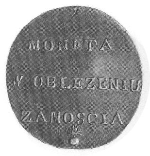 2 złote 1813, Zamość, Aw: Napis, Rw: Dwie gałązki i napis, Plage 125, moneta rzadko spotykana w tym stanie zachowania