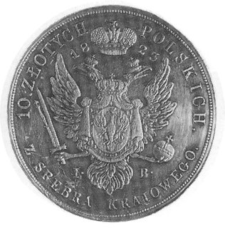 10 złotych 1823, Warszawa, Aw: Głowa i napis, Rw