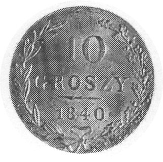 10 groszy 1840, Warszawa, Aw: Orzeł carski, Rw: Nominał w wieńcu, Plage 106