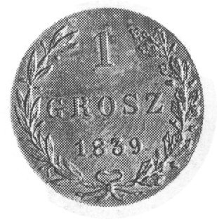 1 grosz 1839, Warszawa, j.w., Petersburg- nowe bicie z 1859 r.