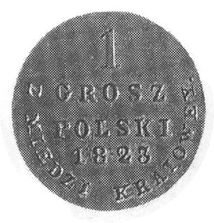 1 grosz 1823 z miedzi krajowej, Warszawa, Aw: Or