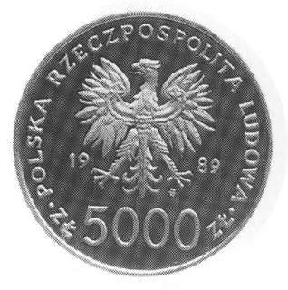5.000 złotych 1989, Jan Paweł II, wybito 1.000 sztuk, złoto 15.39 g.