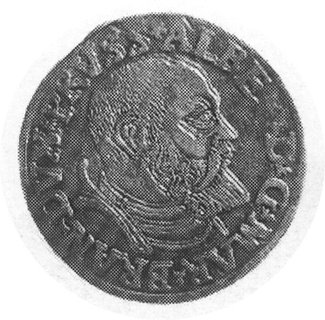 trojak 1539, Królewiec, Aw: Popiersie Albrechta i napis, Rw: Napis, Kop.1.8