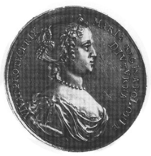 medal na cześć pary królewskiej autorstwa Jana Höhna jun., Aw: Popiersie króla w zbroi antycznej, wokół napis:VIVAT IOANNES TERTIVS REX... (chronogram 1686)
