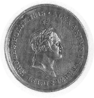 medal z okazji śmierci cara Aleksandra I z 1826 r., Aw: Głowa Aleksandra w wieńcu laurowym, powyżej gwiazda