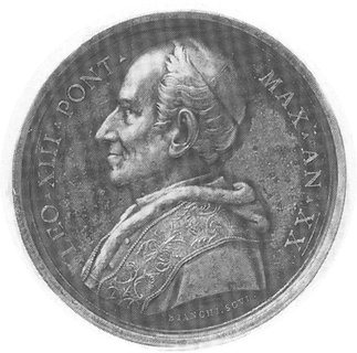 medal sygn. F. Bianchi, Aw: Popiersie papieża w 