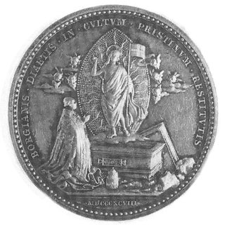medal sygn. Bianchi, Aw: Popiersie papieża w lew