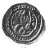 brakteat hebrajski; Rycerz z proporcem w lewej ręce, w polu napis hebrajski, Str.115a, GumHebr.201..