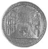 medal z 1672 r. z okazji odnowienia kaplicy w Moritzburgu, Aw: Kolumna na niej hełm i tarcza z ini..