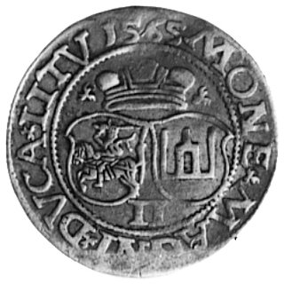 dwugrosz 1565, Wilno, Aw: Popiersie w koronie i napis, Rw: Tarcze herbowe i napis, Gum.617, Kurp.799 R3, T.10,moneta bardzo rzadko spotykana w handlu