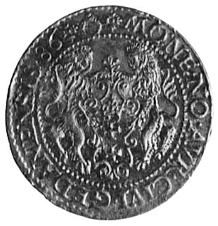 dukat 1586, Gdańsk, j.w., Fr.3, Gum.798, Kurp.397 R2, drobna rysa na awersie
