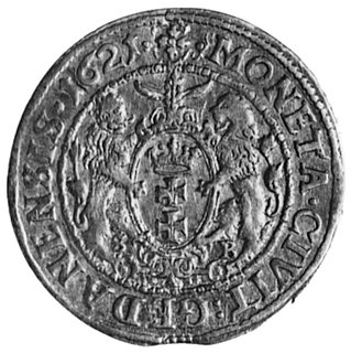ort 1621, Gdańsk, Aw: Popiersie w koronie i napis, Rw: Herb Gdańska i napis, Gum. 1389, Kurp.2252 R1