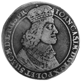 talar 1649, Gdańsk, Aw: Popiersie w koronie i napis, Rw: Herb Gdańska i napis, Dav.4358, Kurp.892 R