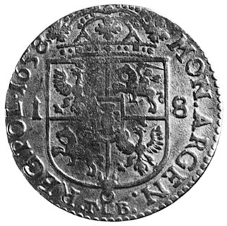 ort 1658, Kraków, Aw: Popiersie w koronie i napis, Rw: Tarcza herbowa i napis, Gum. 1757, Kop.X.4b -r-, nietypowepopiersie