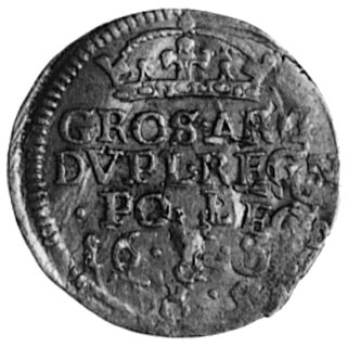 dwugrosz 1650, Wschowa, Aw: Orzeł i napis, Rw: Korona i napis, Gum. 1665, Kurp.77 R1 (podobny), dwukrotnieuderzony