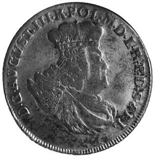 złotówka (30 groszy) 1763, Gdańsk, Aw: Popiersie w koronie i napis, Rw: Herb Gdańska i napis, Gum.2225,Kop.353.I.2a -r-