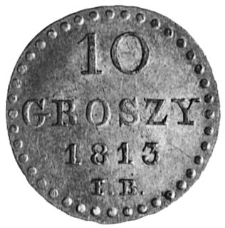 10 groszy 1813, Warszawa, Aw: Tarcza herbowa, Rw