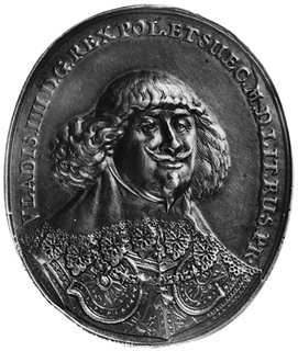 medal Władysława IV z 1639 r., autorstwa S. Dadlera, Aw: Popiersie króla Władysława IV na wprost i napis wokół,Rw: Król stojący przy obelisku