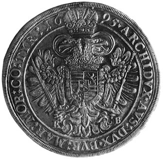 talar 1695, Krzemnica, Aw: Popiersie, w otoku napis, Rw: Orzeł habsburski, w otoku napis, Dav.3264, Her.739