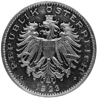 100 koron 1923, Wiedeń, Aw: Orzeł, w otoku napis i data, Rw: W wieńcu nominał, Fr.433, bardzo rzadkie