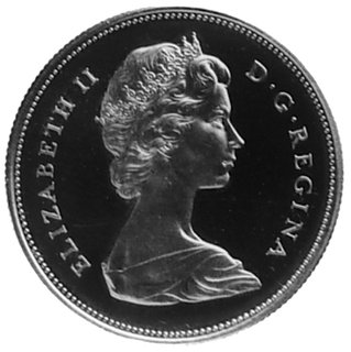 20 dolarów 1967, Ottawa, Aw: Popiersie królowej Elżbiety II, w otoku napis, Rw: Ozdobna tarcza herbowa, w otokunapis, Fr.5