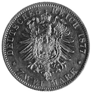 Wilhelm I 1861-1888, 2 marki 1877, Hannover, J.96, rzadka w tym stanie zachowania