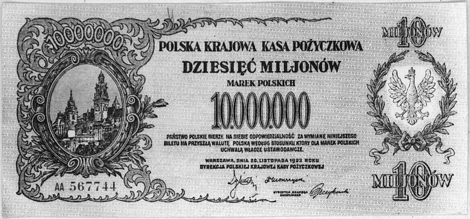 10.000.000 marek polskich 20.10.1923, seria AA, Pick 39, P-B.23.b.II