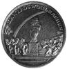 medal religijny sygn. L wybity w XVIII w., Aw: Scena modłów przed płonącym ołtarzem, w tle tęcza i..