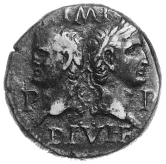 GALIA- Nemausus, AE-25 (as), Aw: Głowy Agryppy i